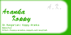 aranka koppy business card